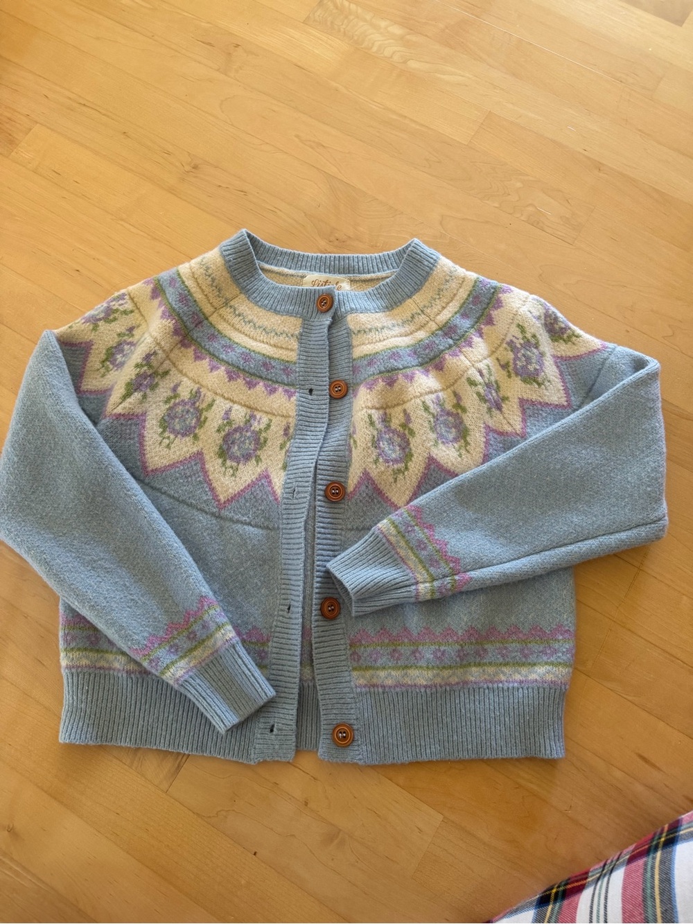 Light Blue listicle Knit Cardigan Sweater